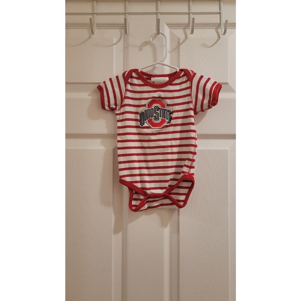 Ohio State Buckeyes Baby One Piece Outfit Size 18 Mos Red White Cotton Fan Gift